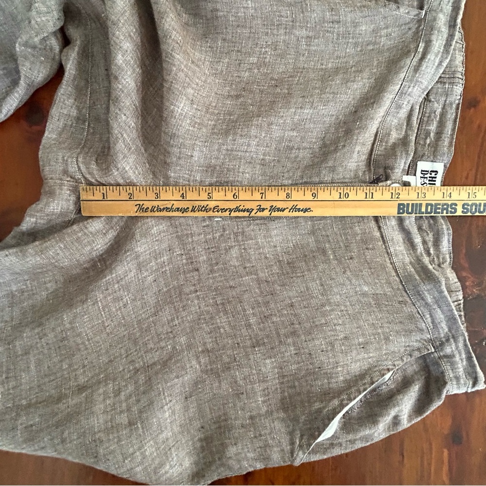 CHICO'S Linen Button TOP Shirt & PANTS Crop 3 XL 16 Beach Lagenlook Set Outfit - Picture 13 of 16